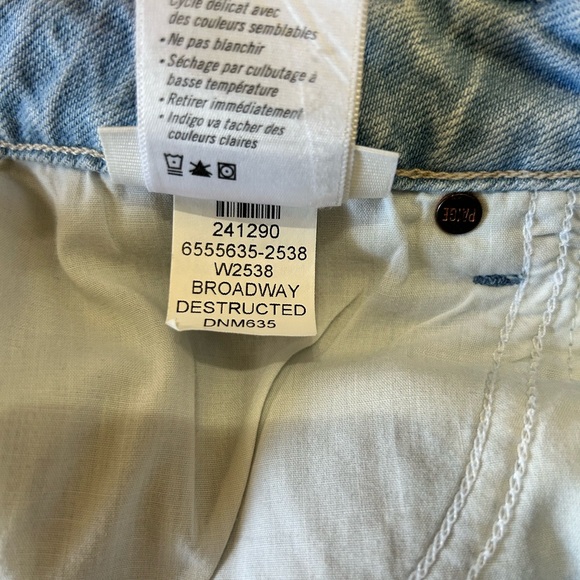 Paige Denim Noella High Rise Slim Straight Leg Broadway Destructed 28 Light Wash - Picture 7 of 7